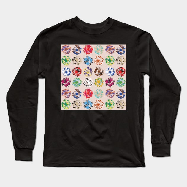 Vibrant summer flowers silhouettes Long Sleeve T-Shirt by likapix